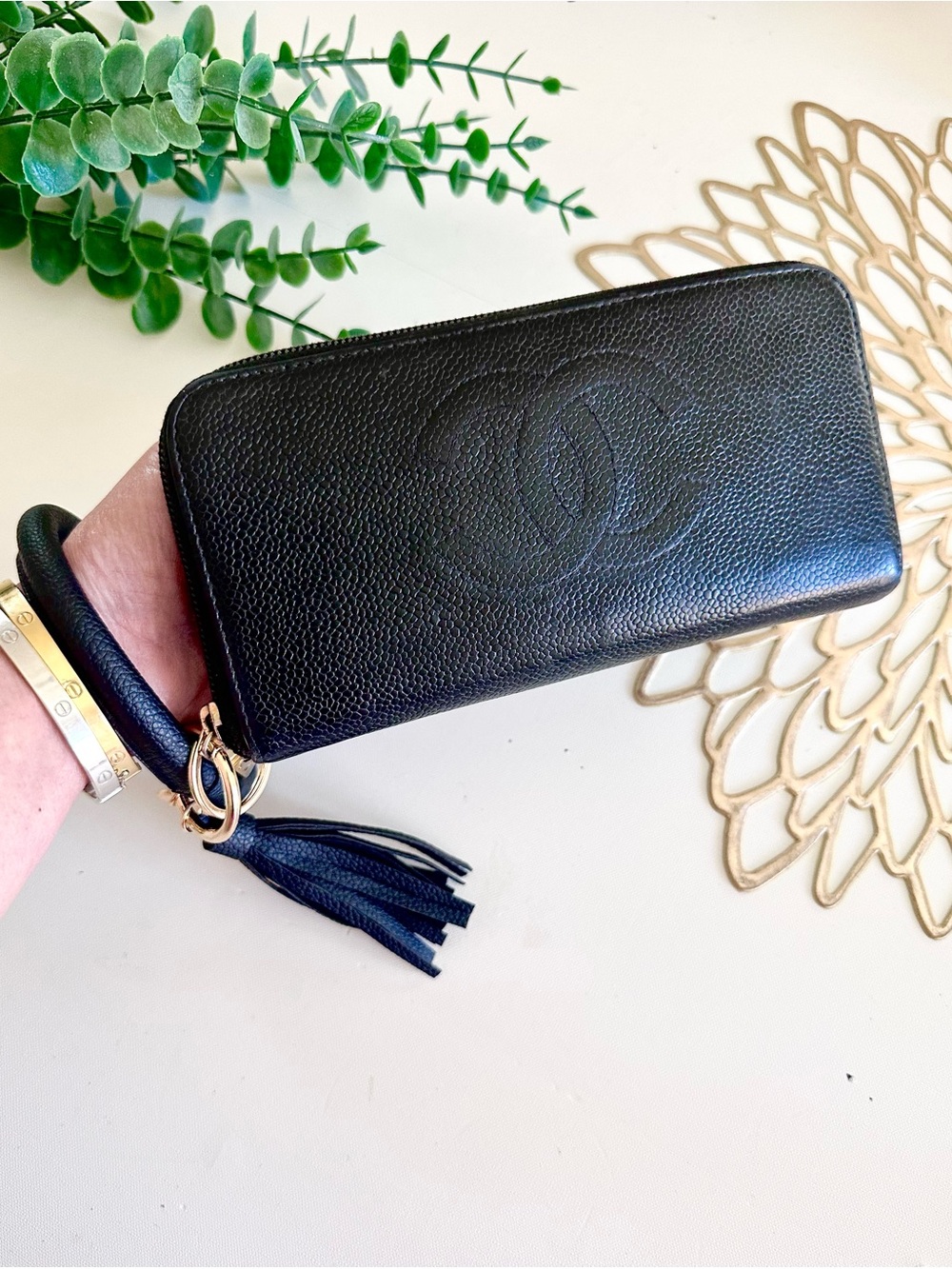 CHANEL Long Zip Wallet Caviar